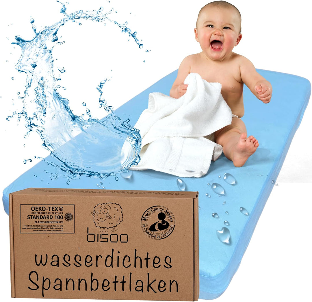 Bisoo Spannbettlaken 90x40 für Kinderwagen Beistellbett Babywiege - 2in1 Matratzenschoner 40x90 Baby