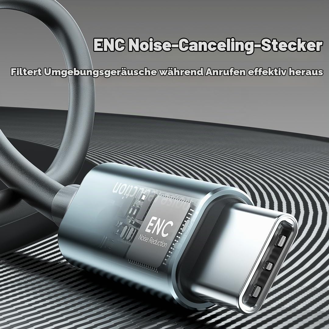 Kabel kopfhörer mit Noise-Canceling-Stereo-Bass klarer Anruf Wired Earbud | Typ-C &amp;3.5mm Plug geräus