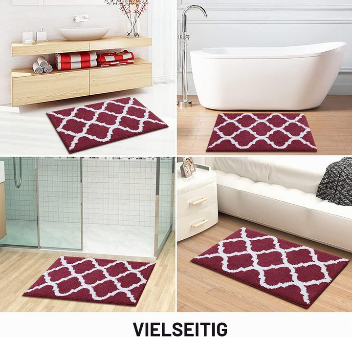 Homaxy rutschfest Badematte Badezimmerteppich Waschbar Hochflor Badteppich Flauschige Mikrofaser Bad