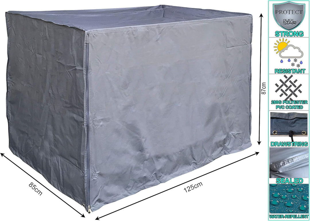QUICK STAR 10 x Gitterbox Abdeckung 125x85x87cm Grau Schutzhülle Abdeckplane
