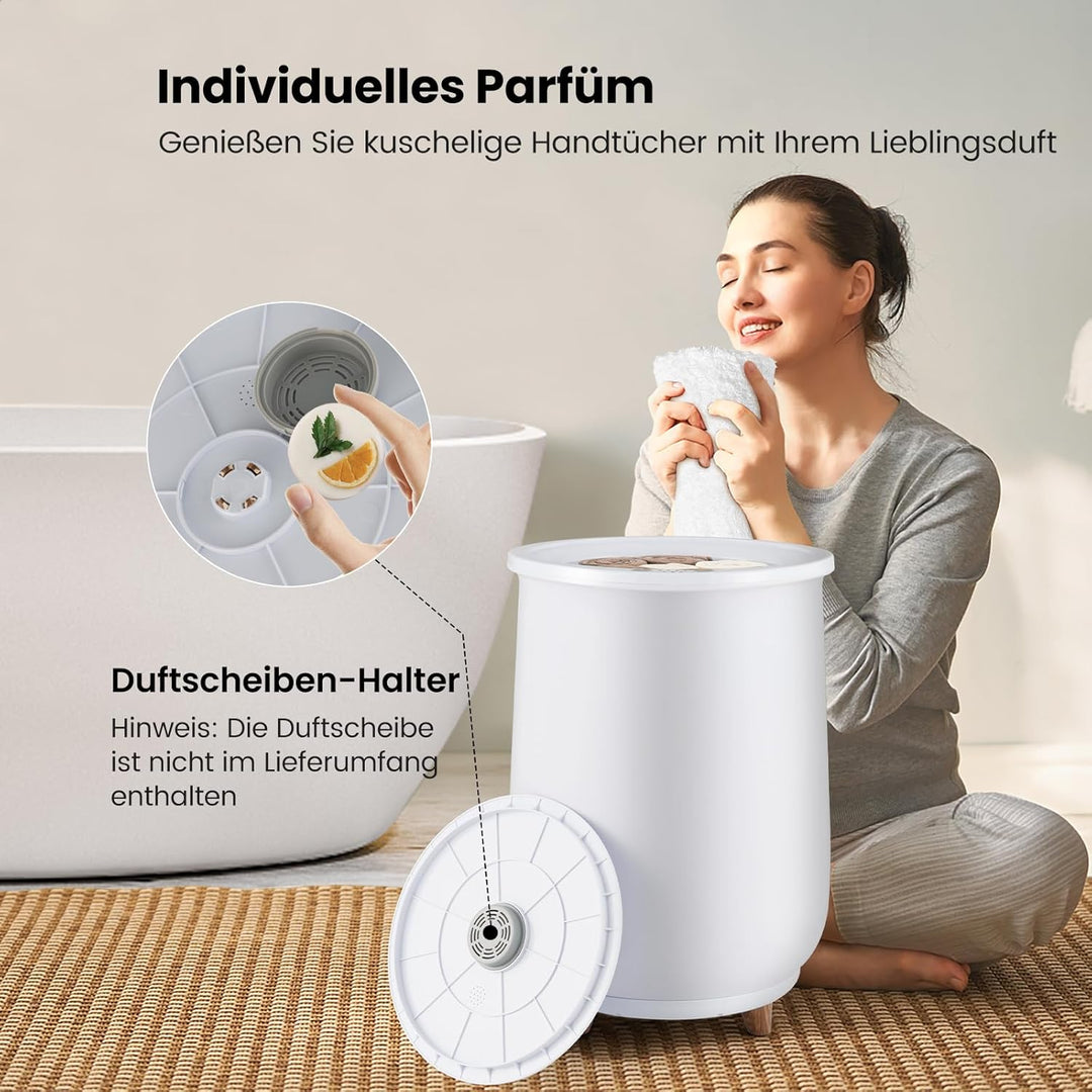 COSTWAY 23L Handtuchwärmer elektrisch, Handtuchtrockner mit 3 Heizstufen, 20/40/60/90-Minuten-Timer,