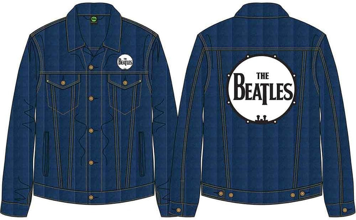 The Beatles Denim Jacke Drum Drop T Band Logo Nue offiziell Unisex Blau XXL Blau, XXL Blau