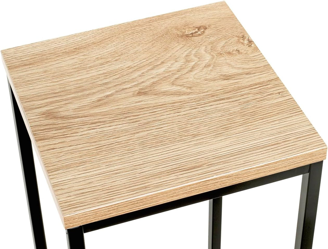HAKU Blumensäule Eiche Natur, schwarz, MDF, Metall - Masse: B 23 x H 67 x T 23 cm, Style: Modern, B