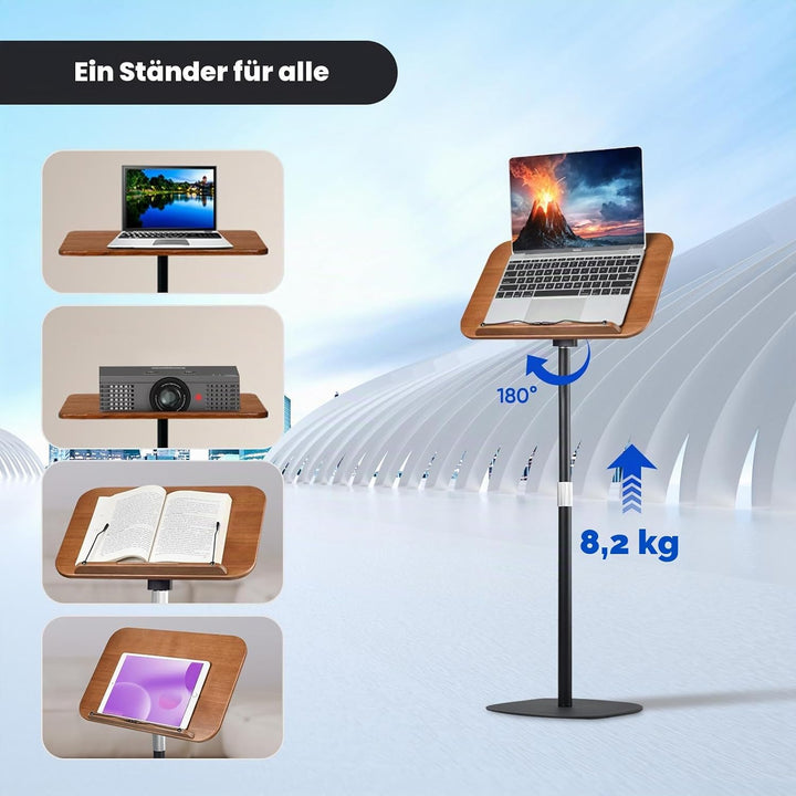 AUORUSI Vielseitig Buchständer,Höhenverstellbarer 50-130 cm,mit Stabilem Bodenständer,Geeignet als r