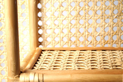 Kobolo Wandregal Hängeregal - Vienna - aus Rattan mit Wiener Geflecht - 4 Ablagen - rund - 60cm