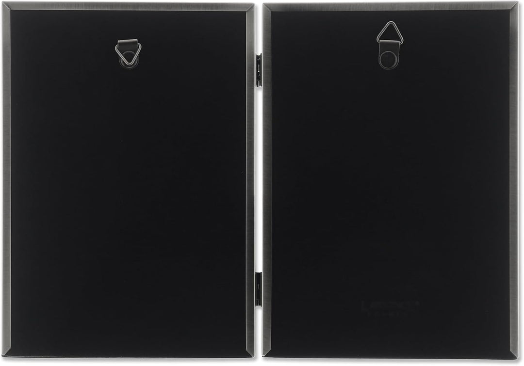 Lawrence Frames Doppel-Bilderrahmen mit Scharnier, 12,7 x 17,8 cm, antikes Zinn zinnfarben 5x7 Doubl