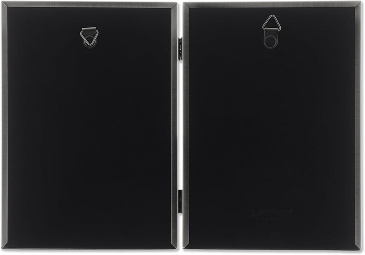 Lawrence Frames Doppel-Bilderrahmen mit Scharnier, 12,7 x 17,8 cm, antikes Zinn zinnfarben 5x7 Doubl