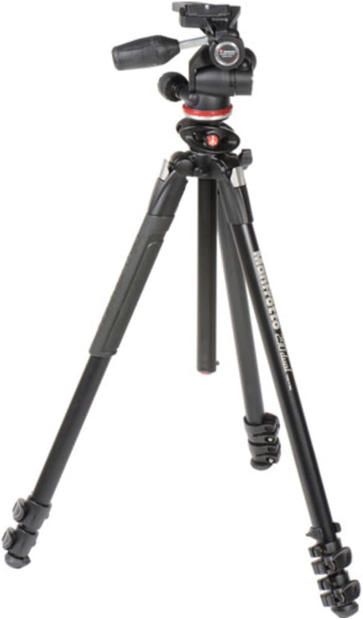 Manfrotto MK290DUA3-3W 290 DUAL Kit Alu 3 Segmemte (90 Grad Mittelsäule, 3-Wege Neiger) Single, Sing