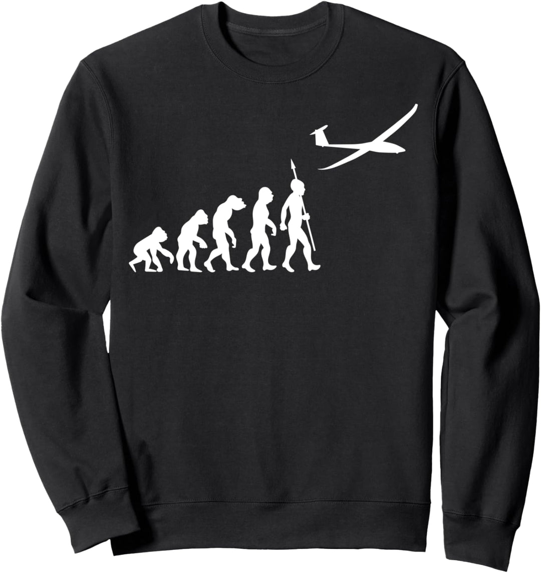 Segelfliegen Segelflieger Fliegen Flieger Evolution Lustig Sweatshirt