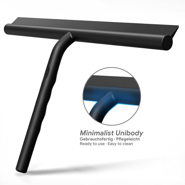 ecooe Silikon Duschabzieher 33cm Schwarz, Abzieher Dusche mit Halter, ohne Bohren Duschabzieher, Fen