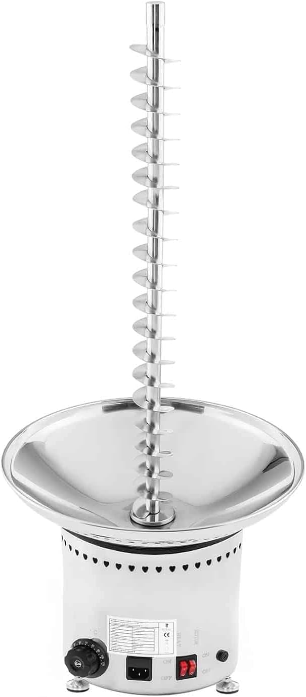 Royal Catering RCCF-65W4 Schokobrunnen Edelstahl Schokofondue Schokoladenbrunnen (6, kg, 5 Etagen, 2