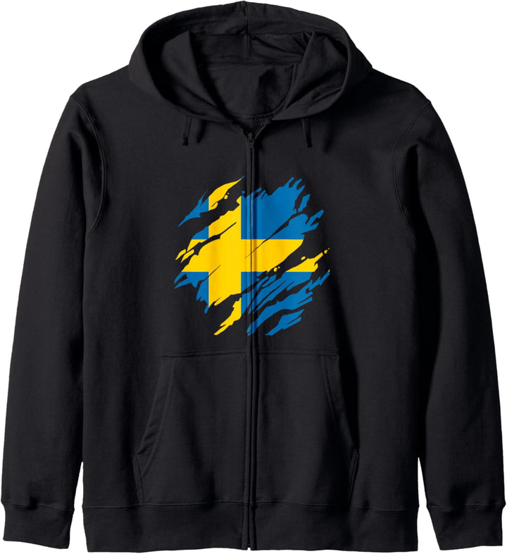 Schwedische Flagge Schweden Kapuzenjacke
