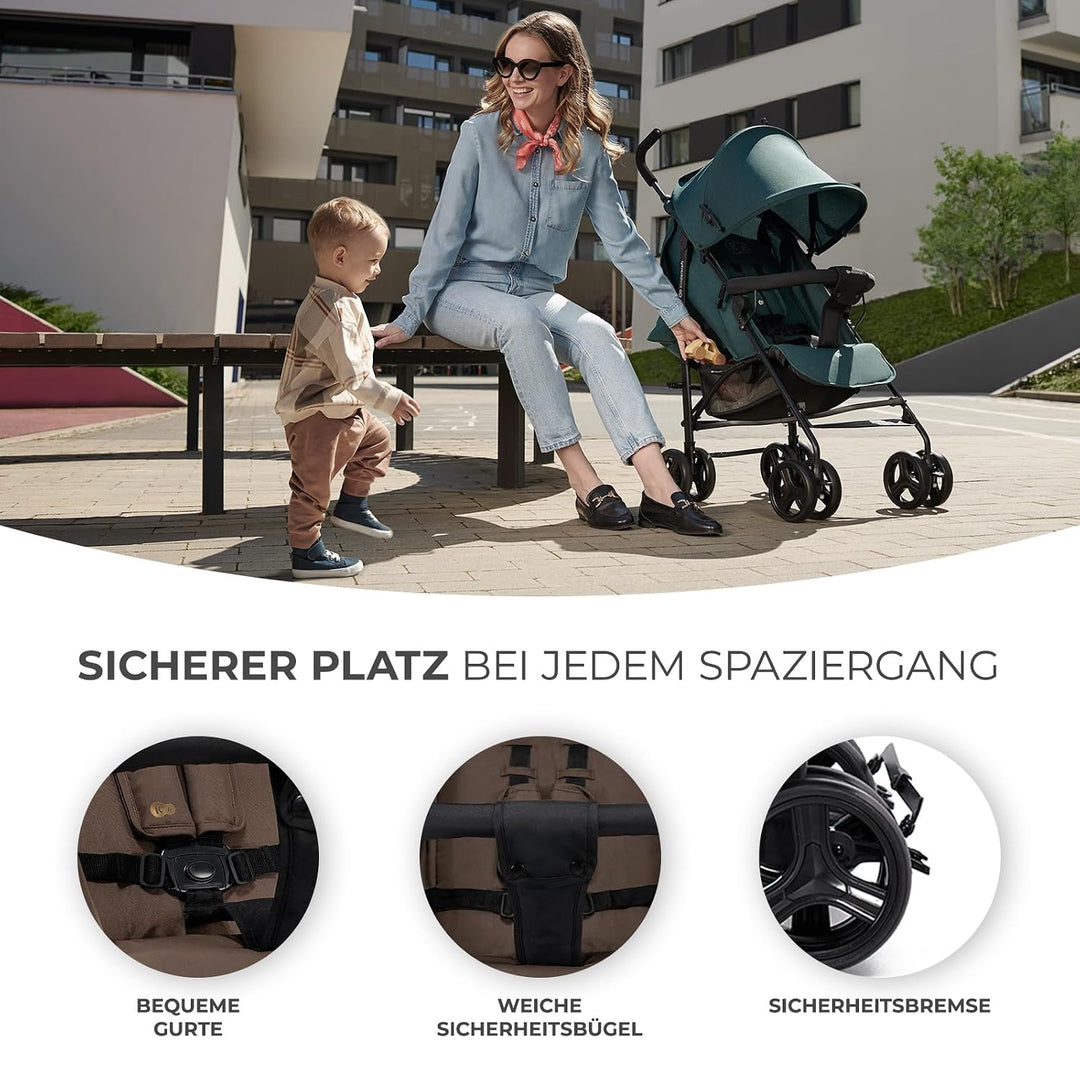 Kinderkraft TIK Kinderwagen, Liegebuggy, Sportwagen, Leicht - 6,5kg, Drehbare Vorderräder, Verstellb