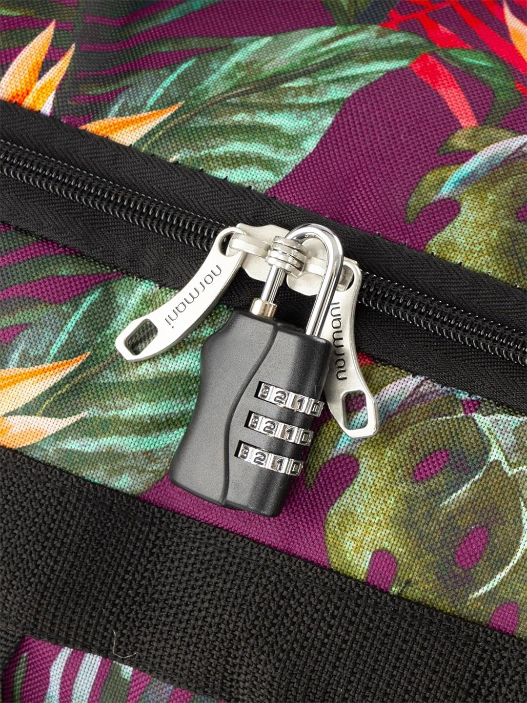 normani Reisetasche XXL Trolly mit Rollen Jumbo Travel Bag aus robustem Material Monstera / 80 Liter