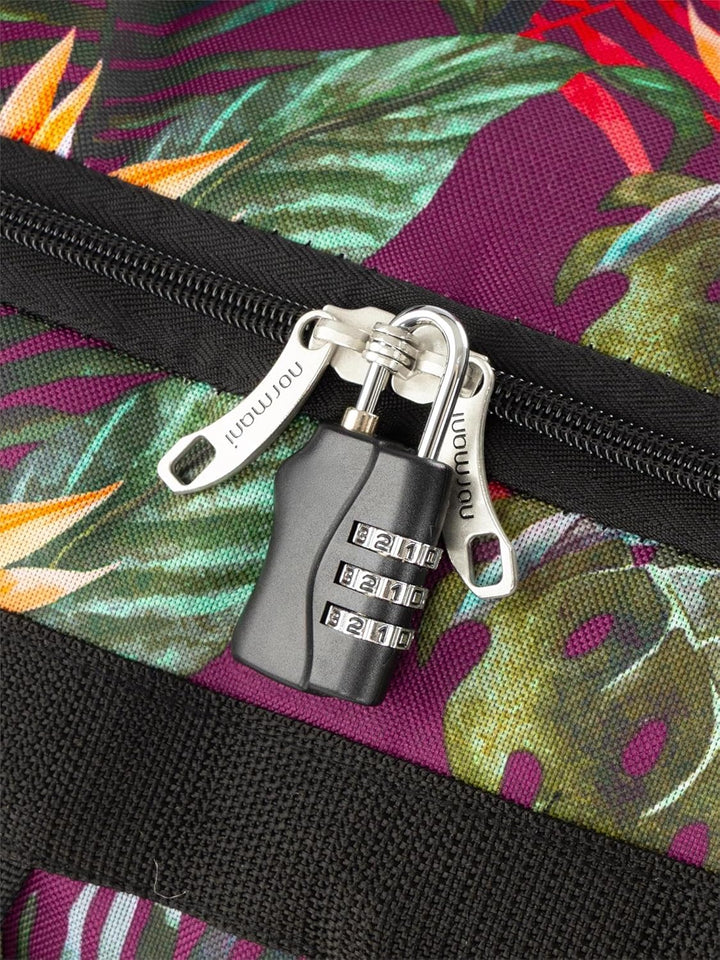 normani Reisetasche XXL Trolly mit Rollen Jumbo Travel Bag aus robustem Material Monstera / 80 Liter