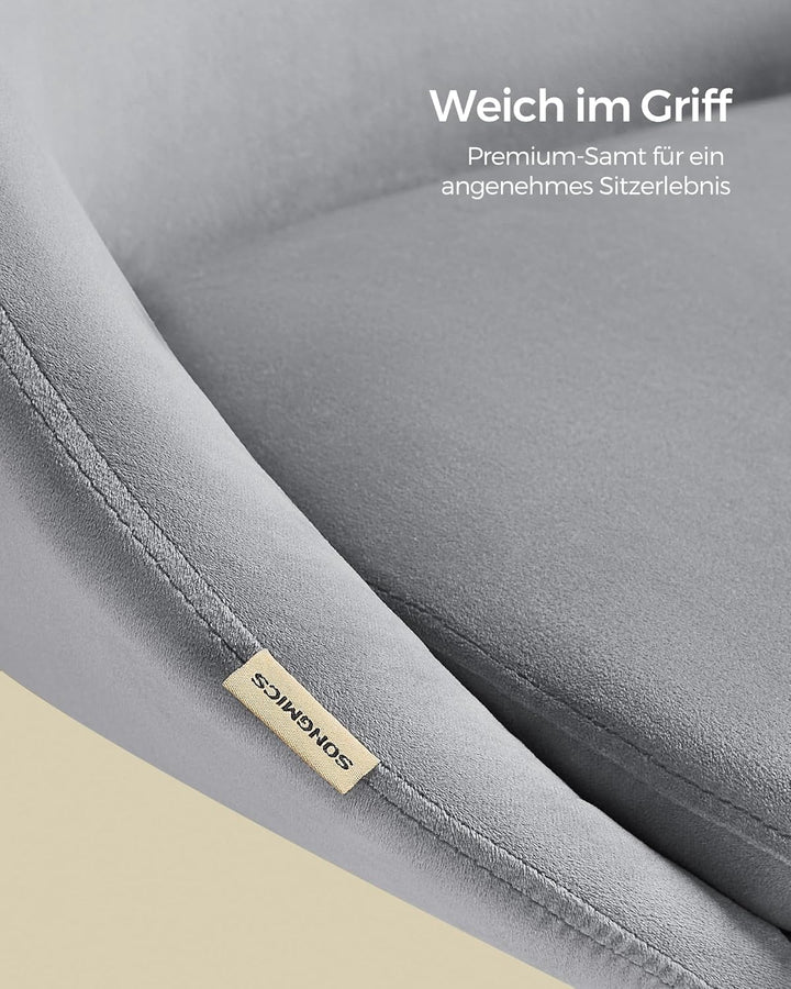 SONGMICS Homeoffice Stuhl, Drehstuhl aus Samt, Schreibtischstuhl, Schaumstoffpolsterung, höhenverste