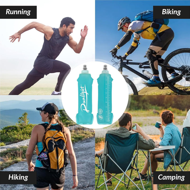 Laufweste, Leichter Wasserrucksack mit 500 ml Soft Flask, Lauf-Trinkwesten-Rucksack für Männer und F