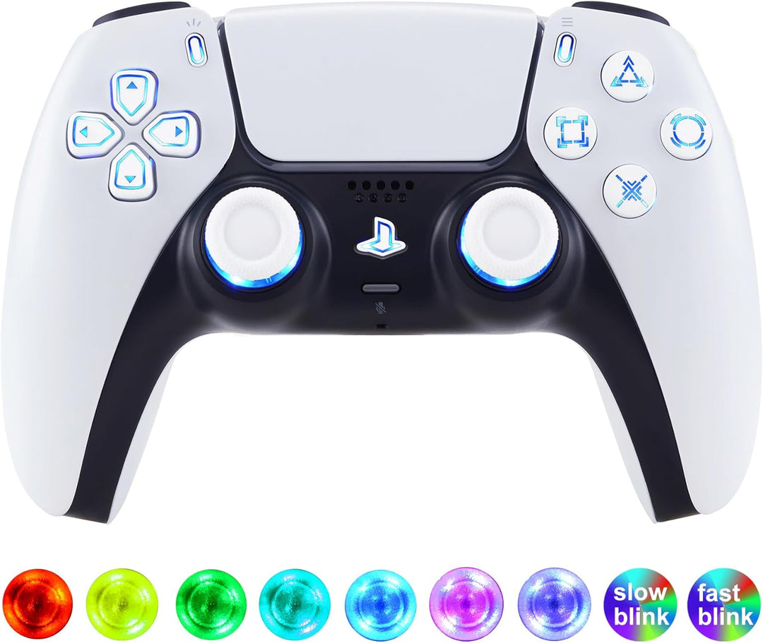eXtremeRate DTF LED Kit für ps5 Controller BDM-030/040, Ersatz leucht D-Pad Thumbstick Share/Option/