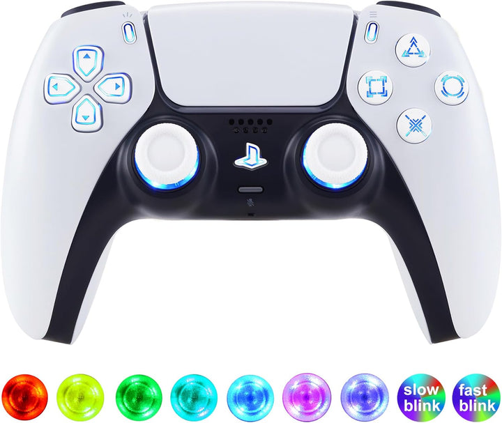 eXtremeRate DTF LED Kit für ps5 Controller BDM-030/040, Ersatz leucht D-Pad Thumbstick Share/Option/