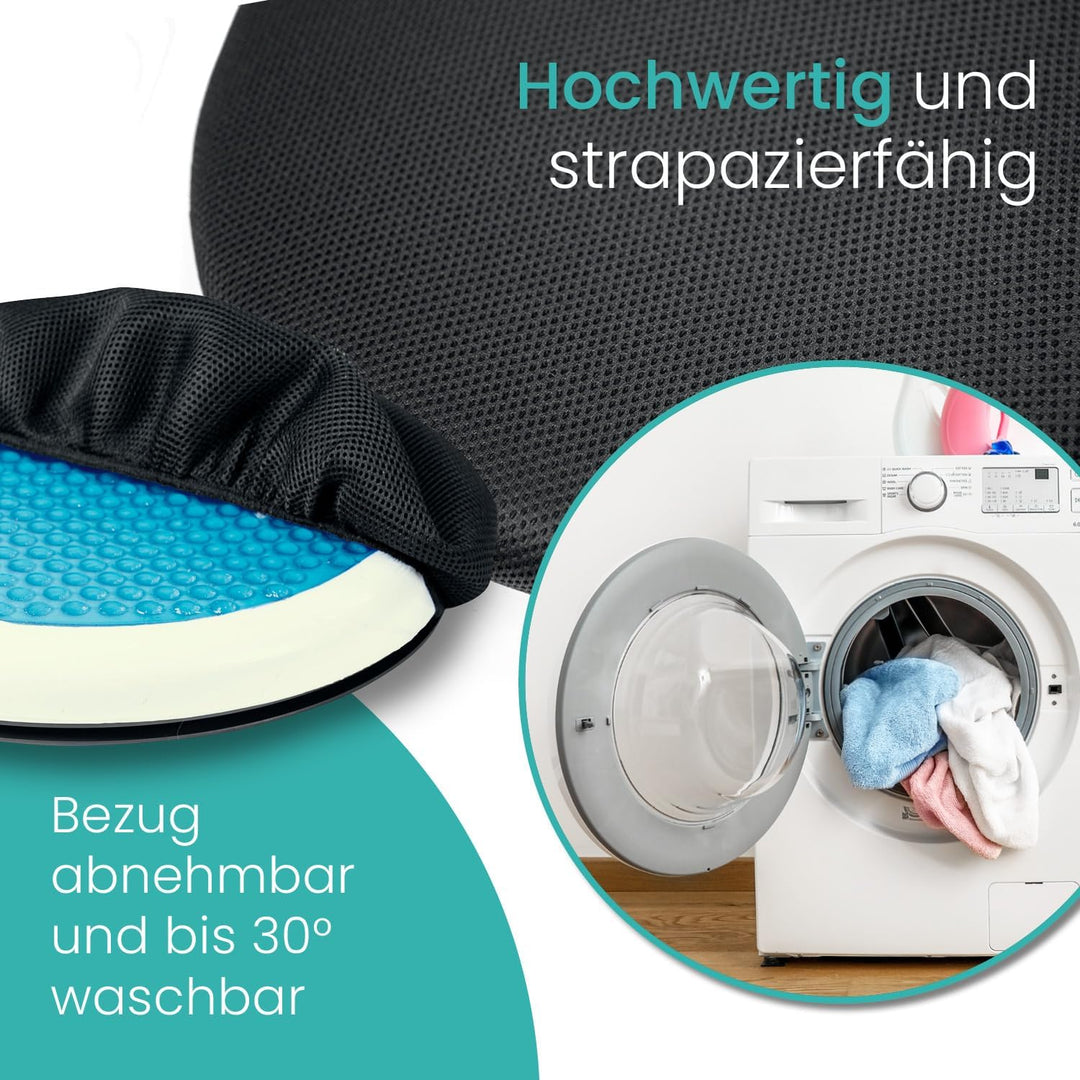 maxVitalis Drehkissen mit Gel für Autositz orthopädisch, Drehsitz für Senioren, Einstiegshilfe/Ausst