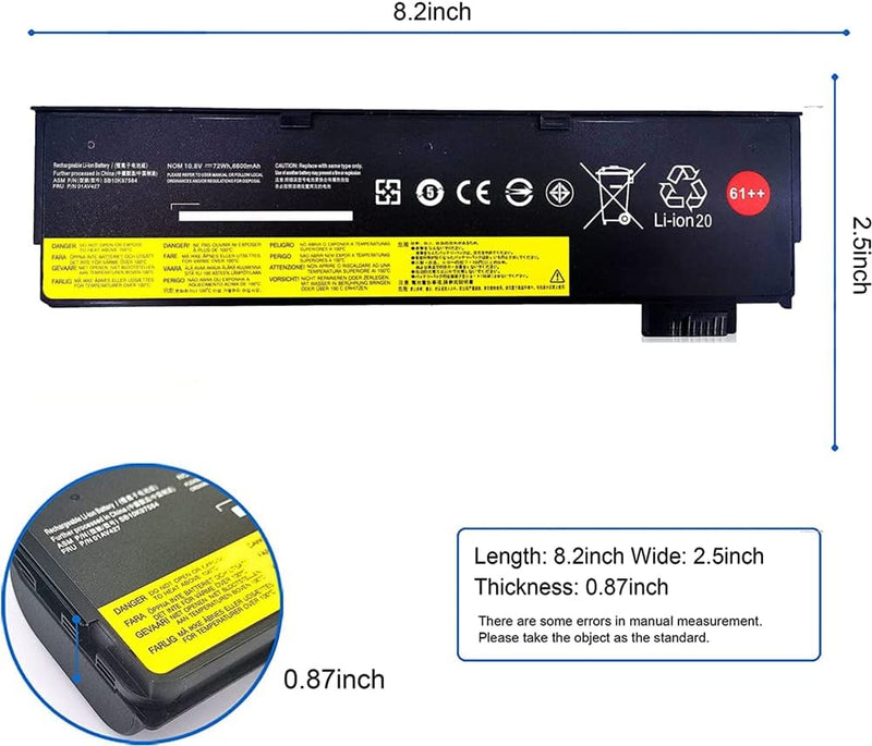 AKKEE 01AV427 SB10K97584 61++ Laptop Akku für Lenovo ThinkPad A475 A485 T470 T480 T570 T580 P51S P52