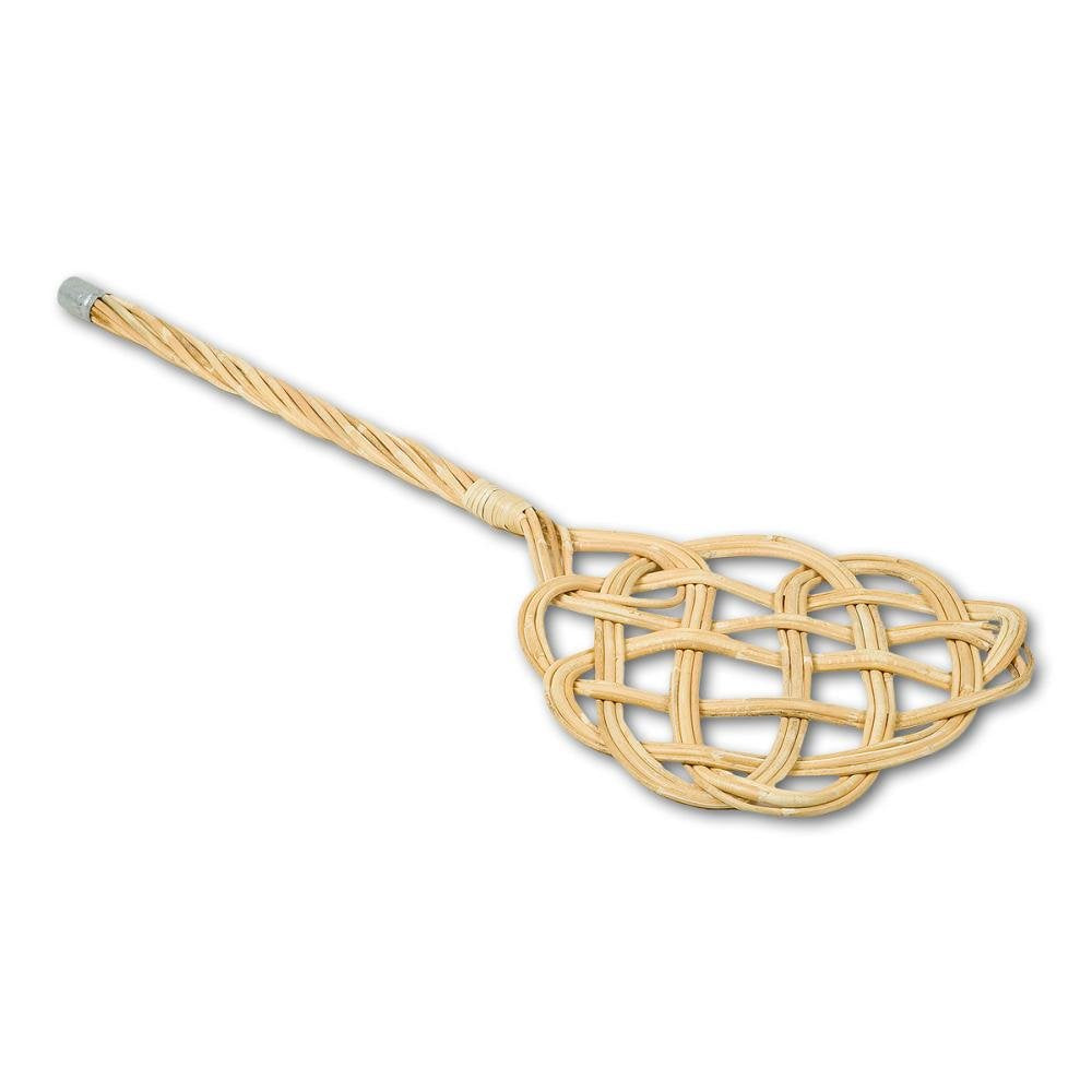 Adam Schmidt | Teppichklopfer in Sonnenform | 2-fädiges Natur Rattan | länglich hell | 75x26 cm | fl