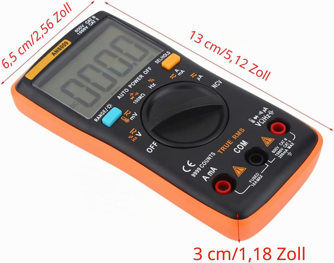 Autoanging Multimeter ANENG AN8009 Digital Multimeter mit Testsonden AC / DC Spannung Elektronischer