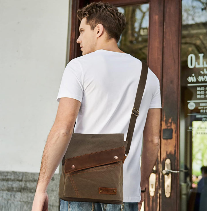 DORRISO Herren Umhängetasche Mode Leinwand Schultertasche Reise Schultertaschen Leicht Kuriertasche