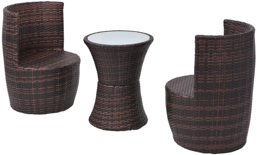 vidaXL Gartenmöbel 5-TLG. Poly Rattan Bistroset Balkonset Balkonmöbel Garnitur Braun, Braun