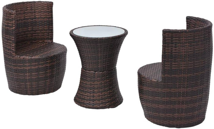 vidaXL Gartenmöbel 5-TLG. Poly Rattan Bistroset Balkonset Balkonmöbel Garnitur Braun, Braun