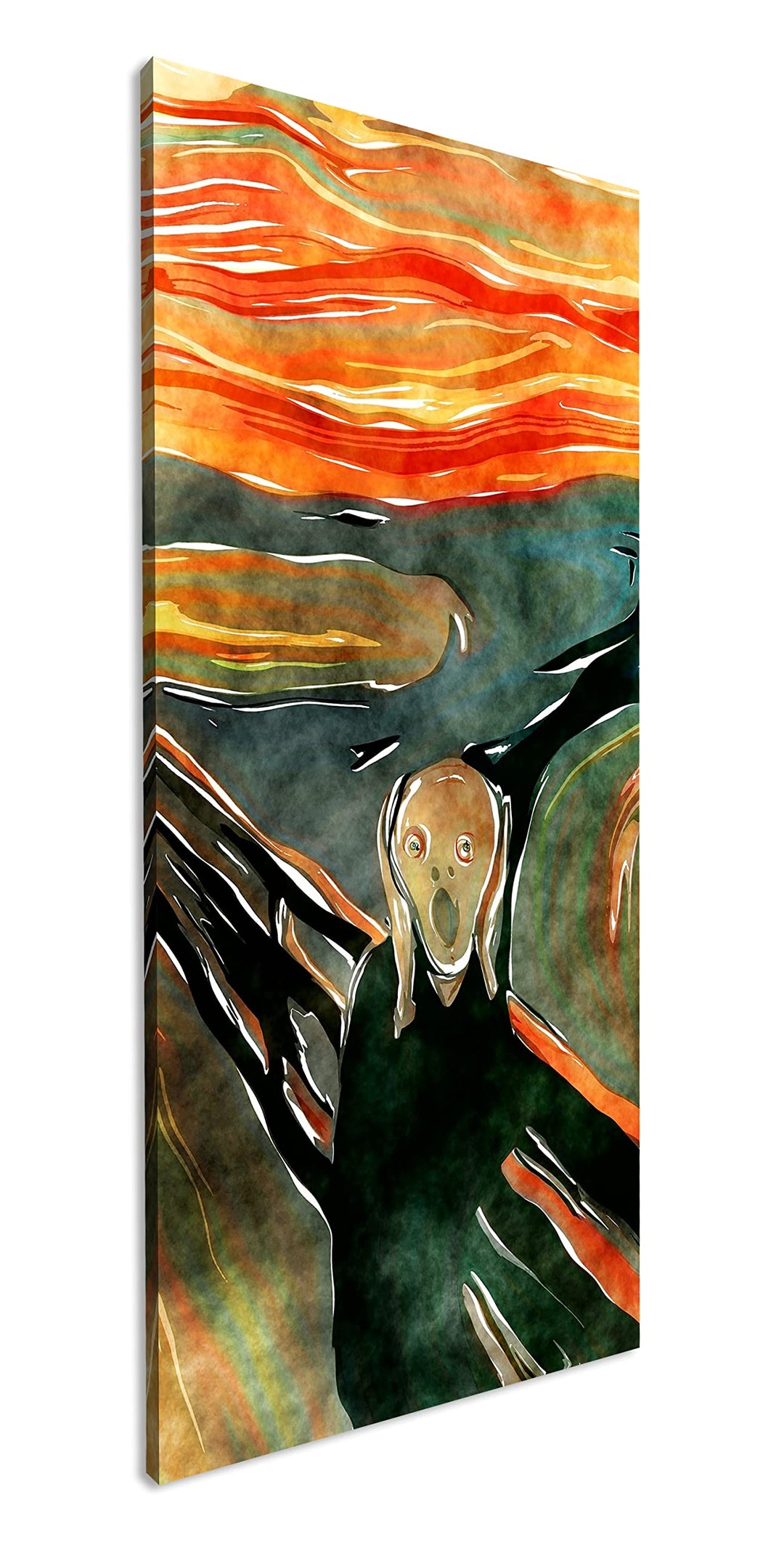 deyoli Edvard Munch Der Schrei Panorama 80x40 cm als Leinwandbild, Motiv fertig gerahmt auf Echtholz