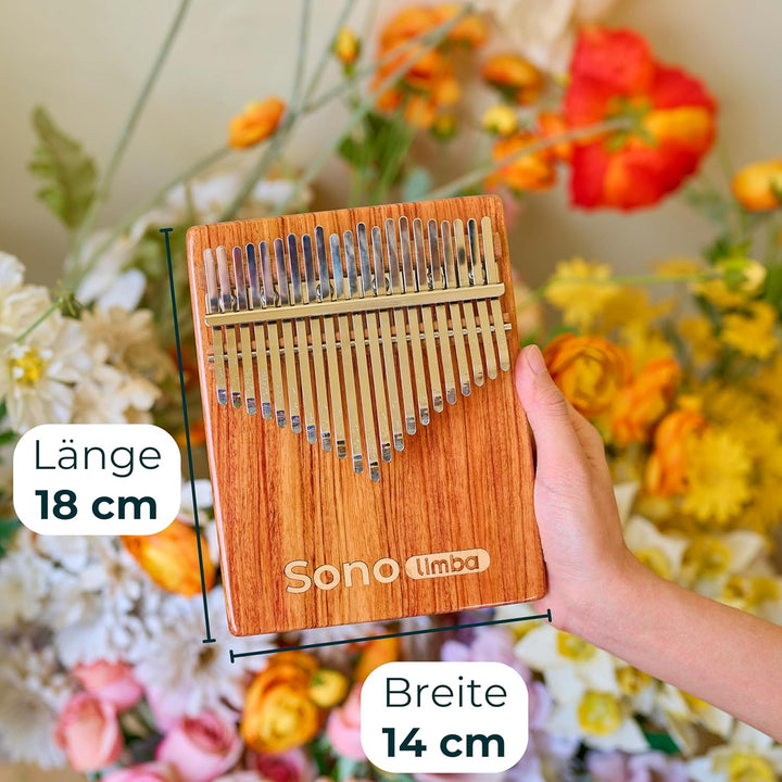 Sonolimba "Kalimba mit 21 Tasten" - Daumenklavier aus hochwertigem Akazienholz - Finger Thumb inkl.