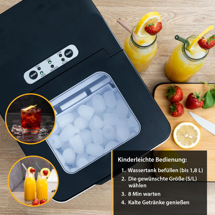 TZS First Austria Eiswürfelmaschine, max. 12-15 kg in 24 Std | 9-10 Minuten Produktionszeit | 2 Eisw