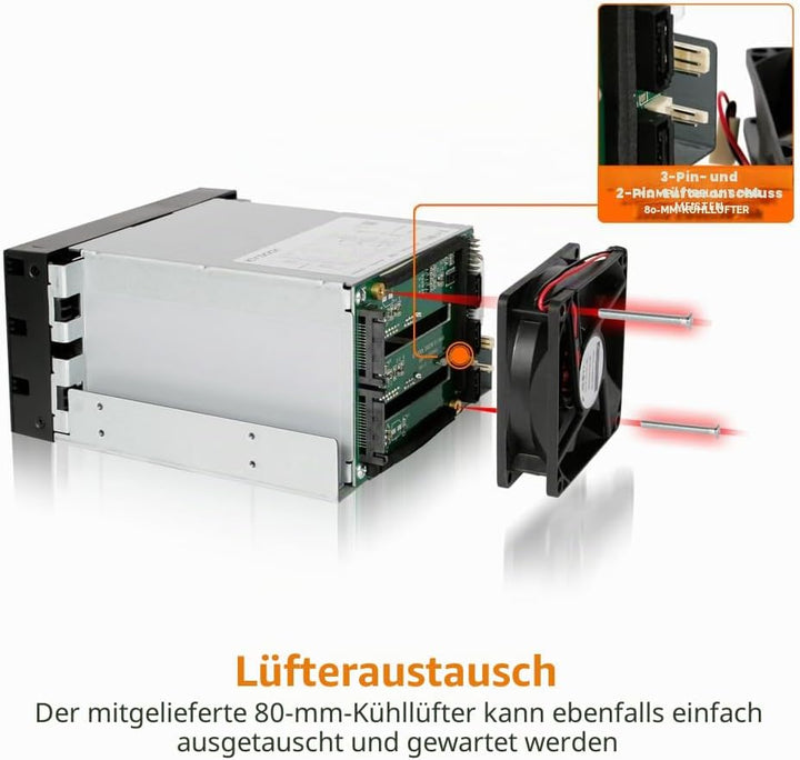 ICY DOCK FatCage MB153SP-B - 3-Bay SATA Hot Swap Backplane-Wechselrahmen für 2,5" und 3,5" Festplatt