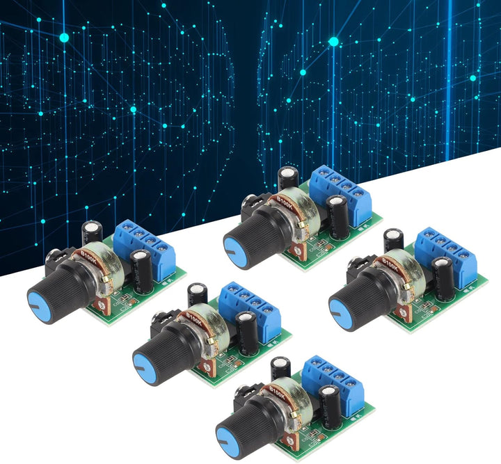 5PCS -Verstärkerplatine, LM386 Audio-Verstärkerplatine, DC 3V Bis 12V Digitaler Stereo-Leistungsvers