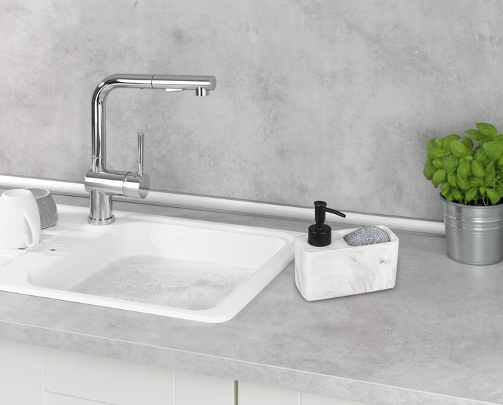 WENKO Spülmittelspender Resa Marmor Weiss, Weiss