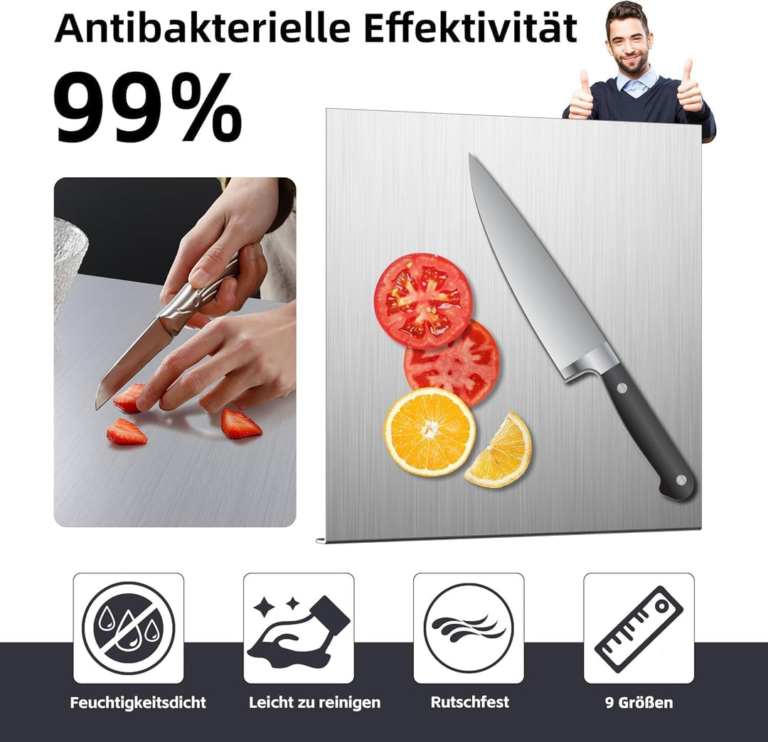 Edelstahl Schneidebrett, Arbeitsplatte Knetbrett Edelstahl Für Kneten & Backen, Küchenplatte, Nudelb