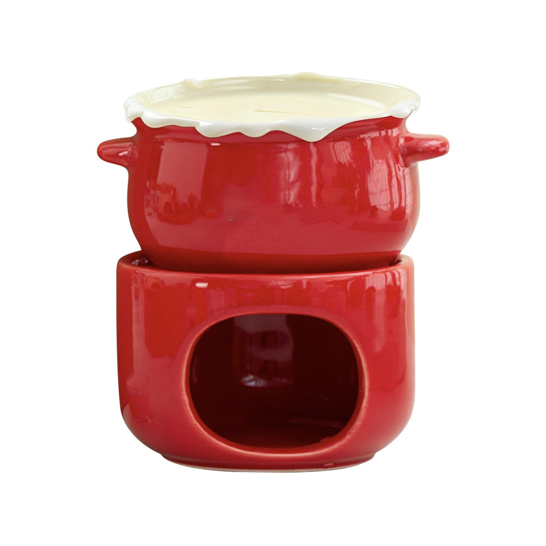 Fondue Becher | Keramischer Hitzebeständiger Wärmetopf - Schokoladen Schmelzbecher Mit Gabeln | Für