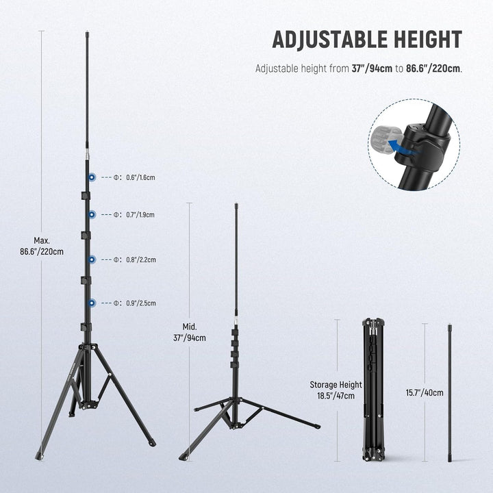 NEEWER Mikrofonständer mit flexiblem Arm, Boom Arm Microphone Stand Boden Stativ Halterung mit Mic C