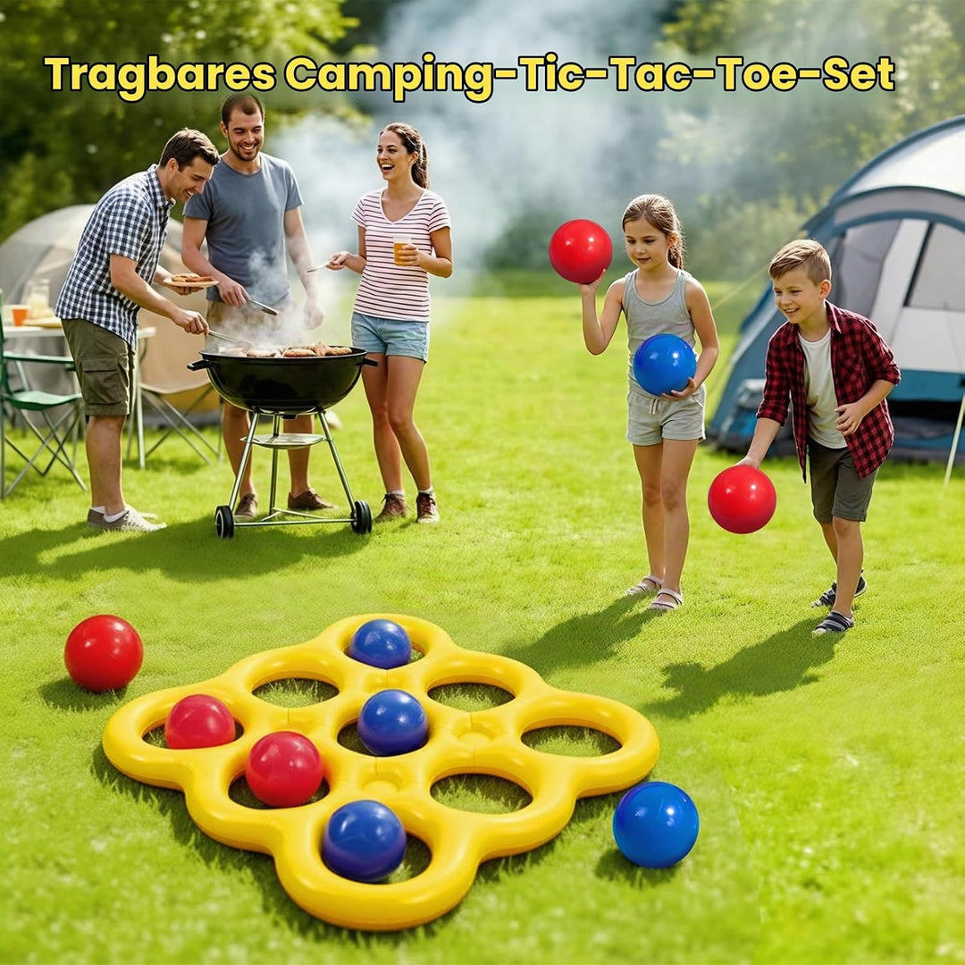 MoKo Tic-Tac-Toe Wasserspiel-Set für den Pool, Aufblasbare Pool-Schwimmhilfe mit 10 Bällen, Spiele f