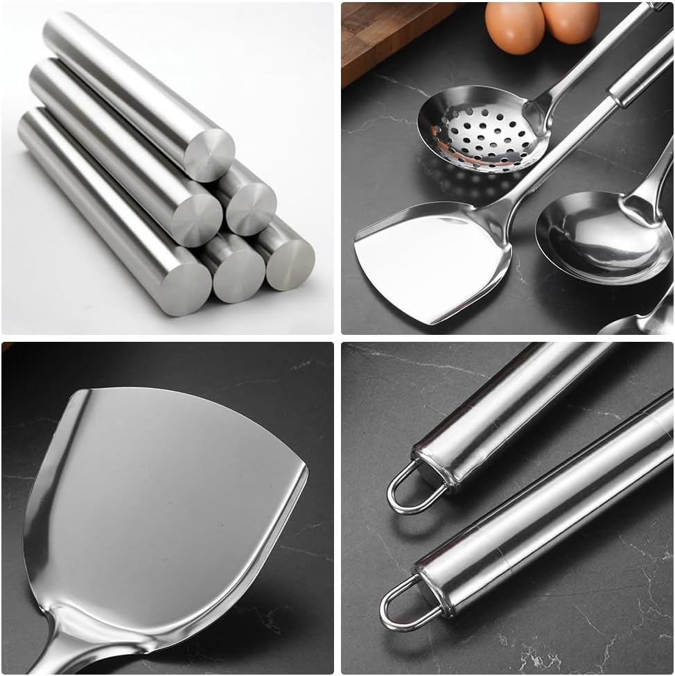 10 - Stück Set Küchenhelfer Set Edelstahl Küchen Set Antihaft Hitzebeständiger Küchenhelfer Set,Home