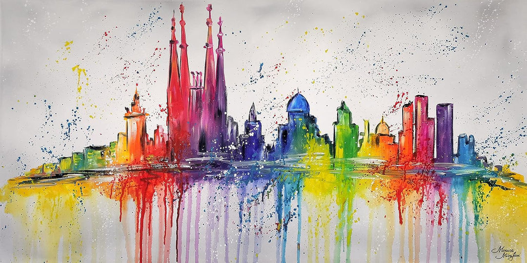 Monica Mirafiori I 100% HANDGEMALT I Gemälde Barcelona I 100x50cm | Gemälde Handgemalt | Acrylgemäld