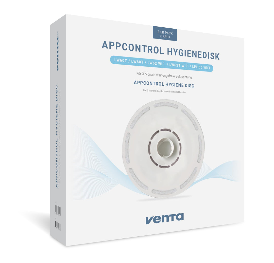 VENTA App Control Hygienedisk 2er, Zubehör für App Control LW60T, Weiss