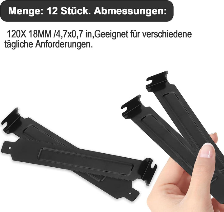 PCI Slot Abdeckung 12 Stück, 120X 18MM PCI Steckplatzabdeckung, Steckplatzabdeckungen, Hartstahl Sta