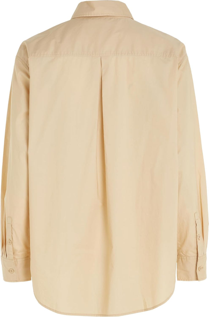 Calvin Klein Damen Woven Label Relaxed Shirt J20j222610 Gewebte Oberteile M Beige (Warm Sand), M Bei