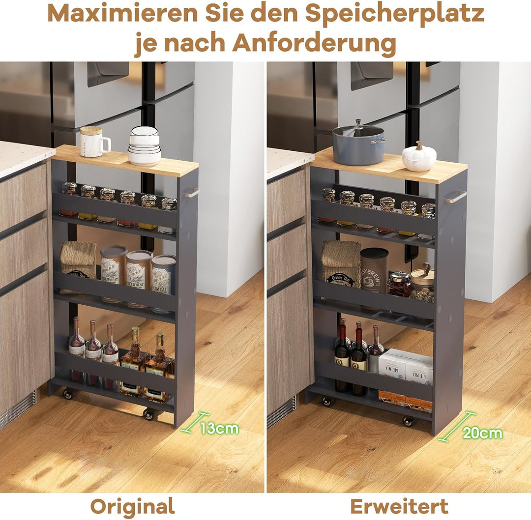 GIANTEX Nischenregal 20 cm Breit, Küchenregal Küchenschrank Küchenwagen Klein, Nischenschrank Nische