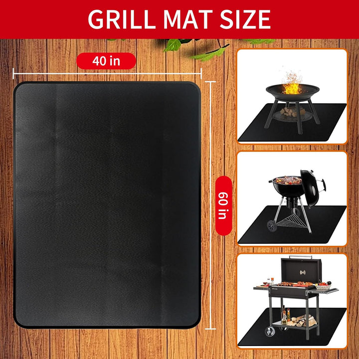 Ronsan Hitzebeständige Bodenschutzmatte 152 x 100 cm für Grill und Feuerstelle, wiederverwendbare Gr