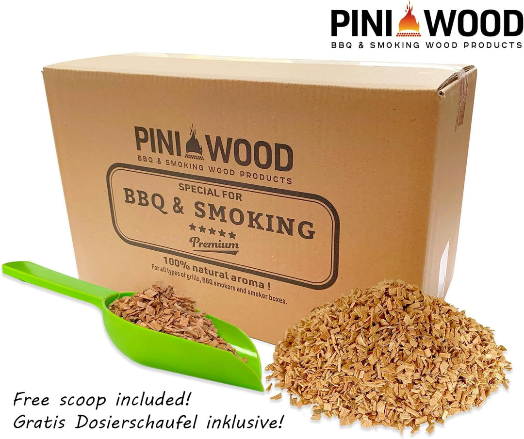 PINI 5 Kg Räucherchips Buche und Erle gemischt 4-6 mm Smoking Chips Räucherspäne 18 Liter
