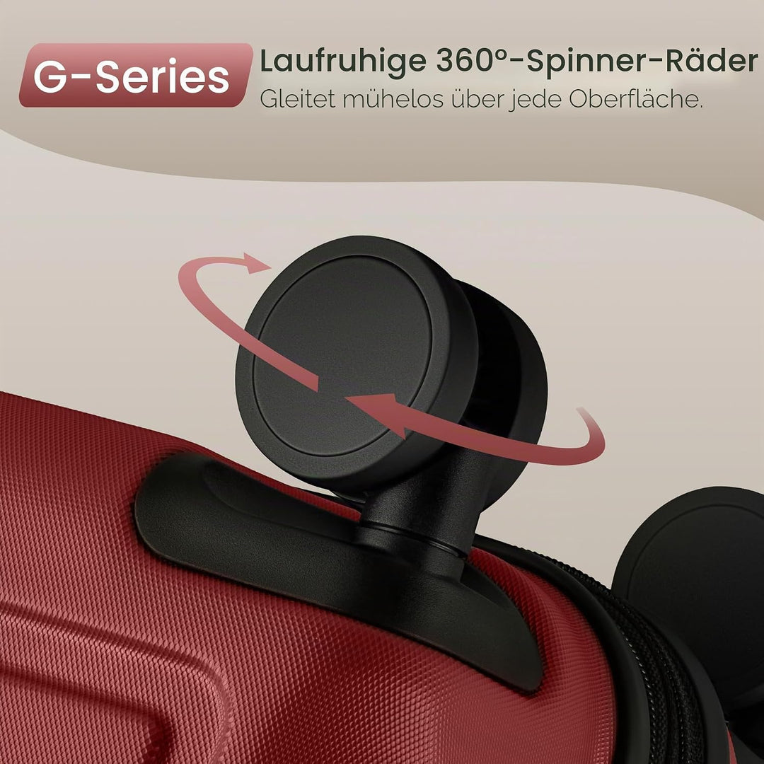 SHOWKOO Kofferset 3 Teilig Hartschale Leicht ABS+PC Erweiterbar Reisekoffer Haltbar Trolley Handgepä