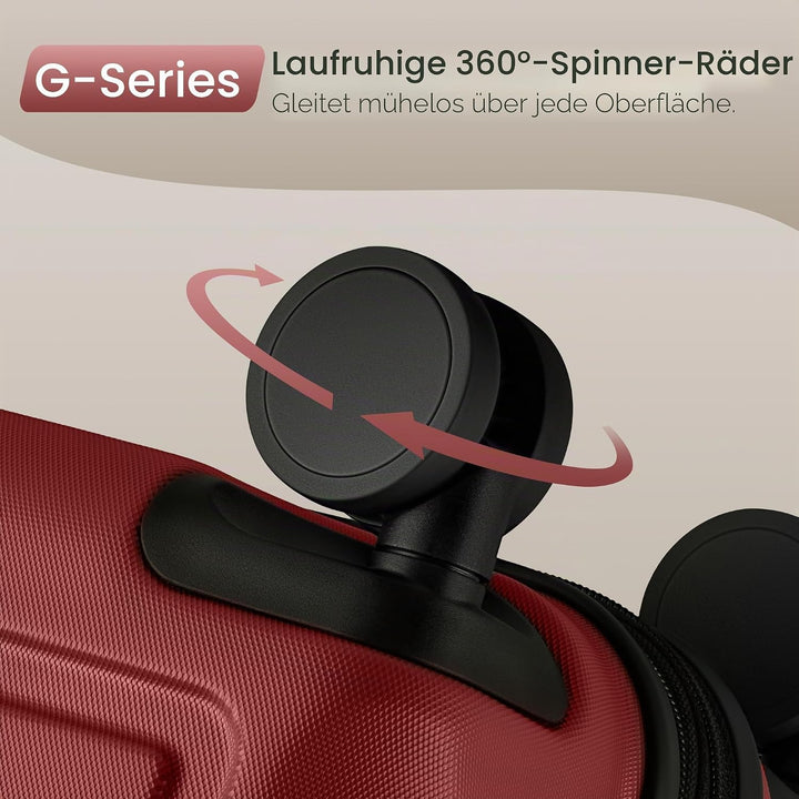 SHOWKOO Kofferset 3 Teilig Hartschale Leicht ABS+PC Erweiterbar Reisekoffer Haltbar Trolley Handgepä